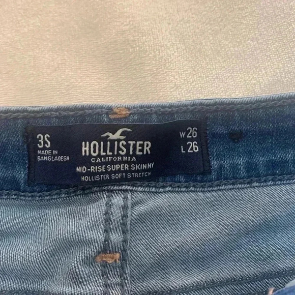 Hollister Mid Rise Super Skinny Jeans 3S W26 L 26 Soft Stretch - Picture 6 of 7